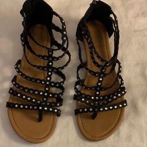 Daisy Fuentes Black Rhinestone Sandals